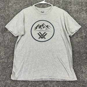 Vortex Shirt Mens Large Gray Mountain Graphic Tee Outdoor Casual Logo Style